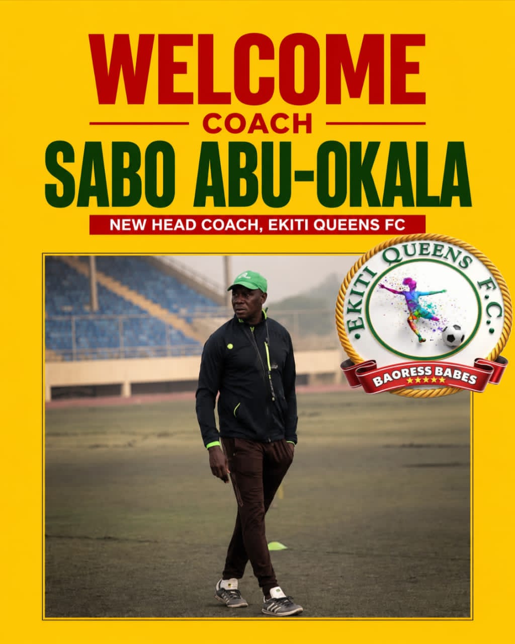 NWFL: Coach Sabo Abu Okala Appointed Head Coach of Ekiti Queens FC