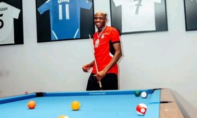 Victor Osimhen Spotted Wearing Mohamed Salah’s Jersey as Framed Shirts of Football Stars Adorn His Home