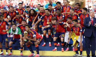 Eric Garcia brings World Cup glow to Barcelona training as Flick greets returning hero
