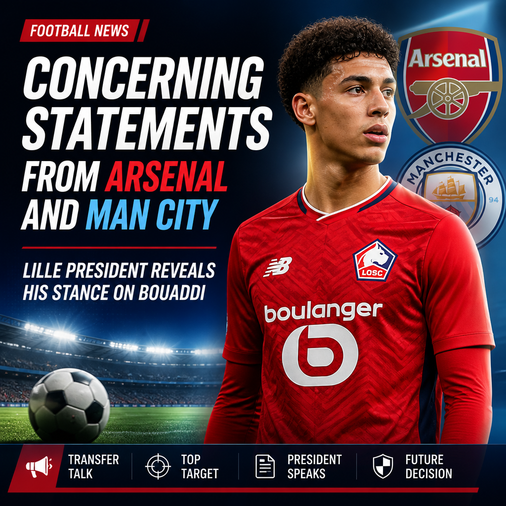 Ayoub Bouaddi: Lille chief insists Arsenal and Man City target likely to stay despite €100m talk