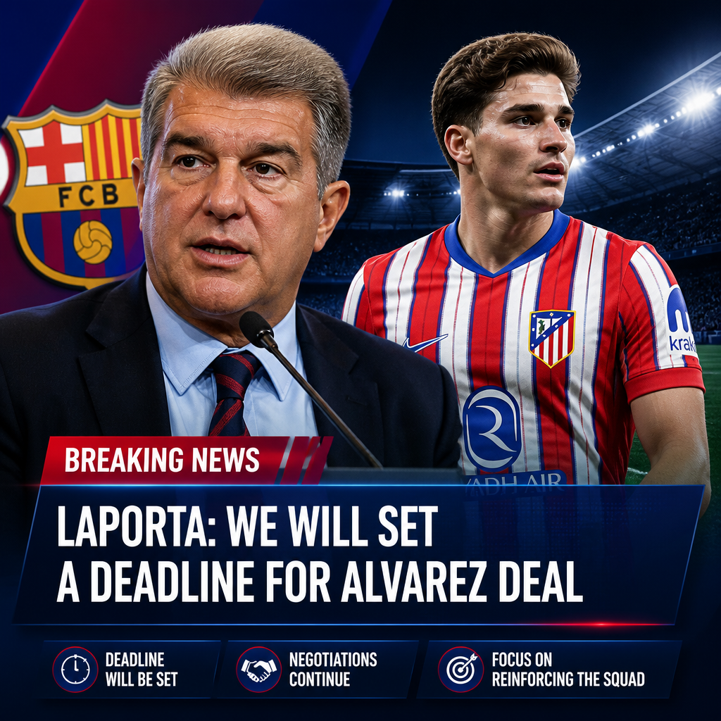 Barca set deadline for Julian Alvarez move as Laporta warns offer ‘not open-ended’ Barca set deadline for Julian Alvarez move as Laporta warns offer ‘not open-ended’