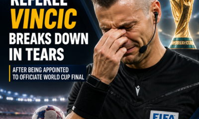 Slavko Vincic in tears after being chosen to referee 2026 World Cup final between Spain and Argentina
