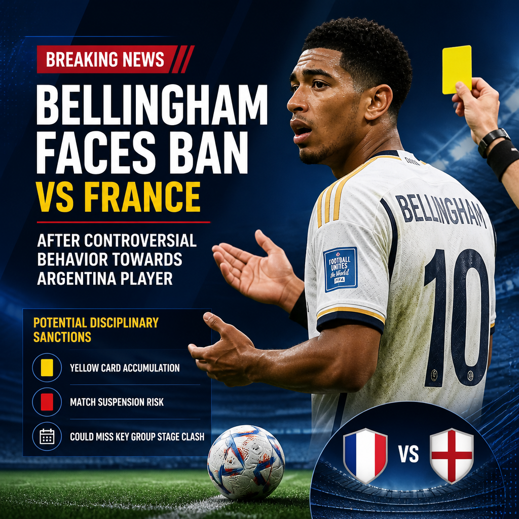 Bellingham facing FIFA violent conduct probe after alleged slap on Argentina’s Barco
