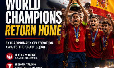 Spain’s World Cup heroes to party with pop stars in huge Madrid celebration