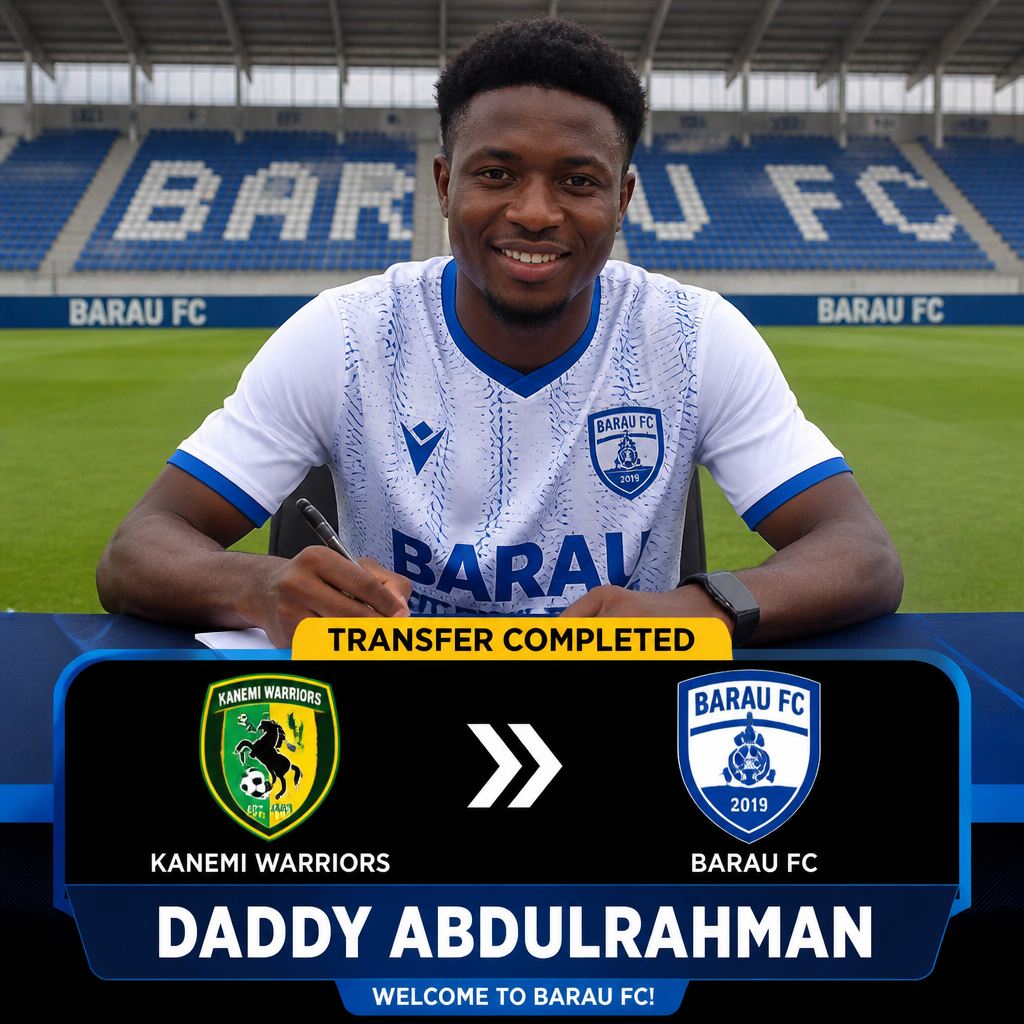 Daddy Abdulrahman: Nigerian midfielder joins Barau FC from Kanemi Warriors