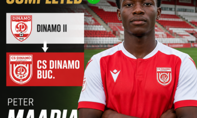 Peter Maapia seals CS Dinamo Bucuresti switch from Dinamo II on season-long loan