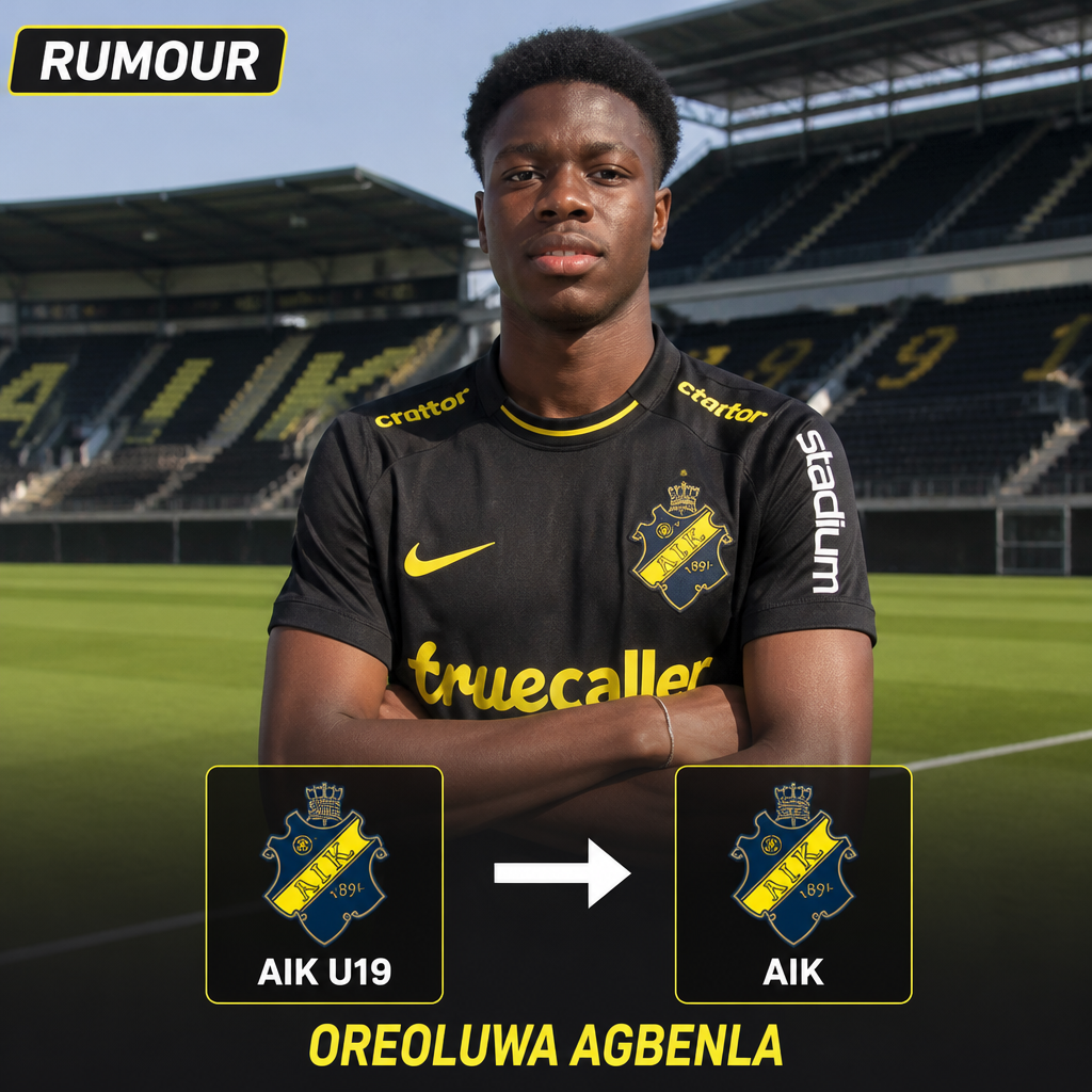 AIK eye U19 midfielder Oreoluwa Agbenla for step up to Allsvenskan squad AIK eye U19 midfielder Oreoluwa Agbenla for step up to Allsvenskan squad