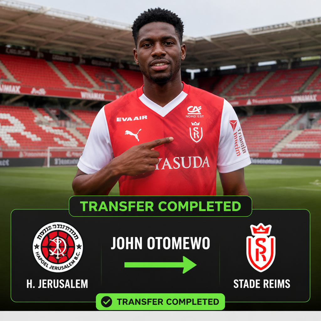 John Otomewo: Nigerian midfielder joins Stade Reims from H. Jerusalem in €1.6m deal John Otomewo: Nigerian midfielder joins Stade Reims from H. Jerusalem in €1.6m deal