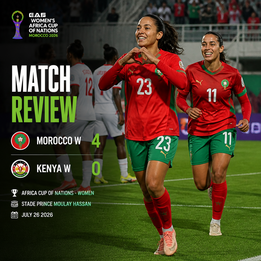 Morocco crush Kenya in statement Wafcon opener despite even stats