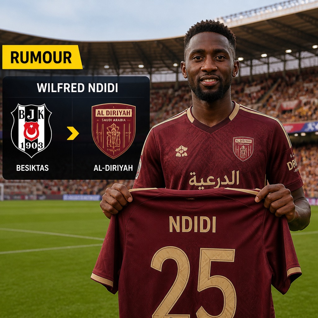 Wilfred Ndidi: Besiktas and Nigeria midfielder linked with Al-Diriyah move Wilfred Ndidi: Besiktas and Nigeria midfielder linked with Al-Diriyah move