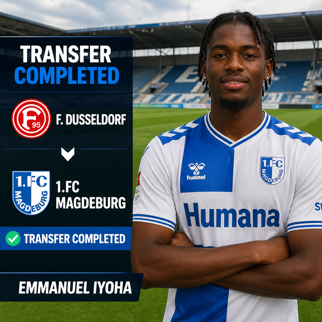 Emmanuel Iyoha: Germany-Nigeria winger joins 1.FC Magdeburg on free transfer from Fortuna Dusseldorf Emmanuel Iyoha: Germany-Nigeria winger joins 1.FC Magdeburg on free transfer from Fortuna Dusseldorf