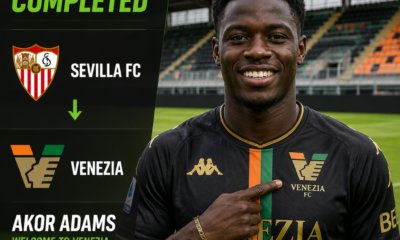 Akor Adams: Nigeria striker joins Venezia from Sevilla in €16m deal