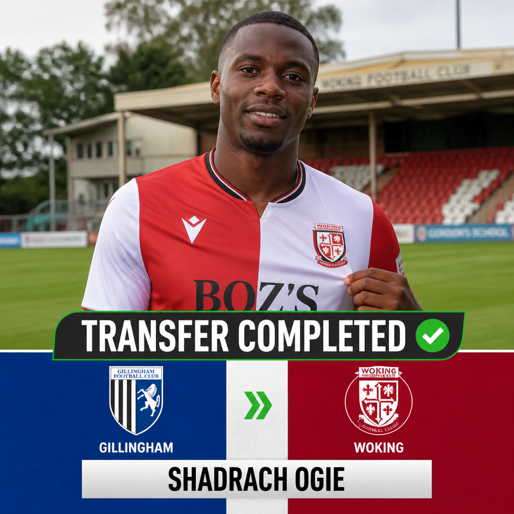 Shadrach Ogie: Irish-Nigerian centre-back signs for Woking after Gillingham exit