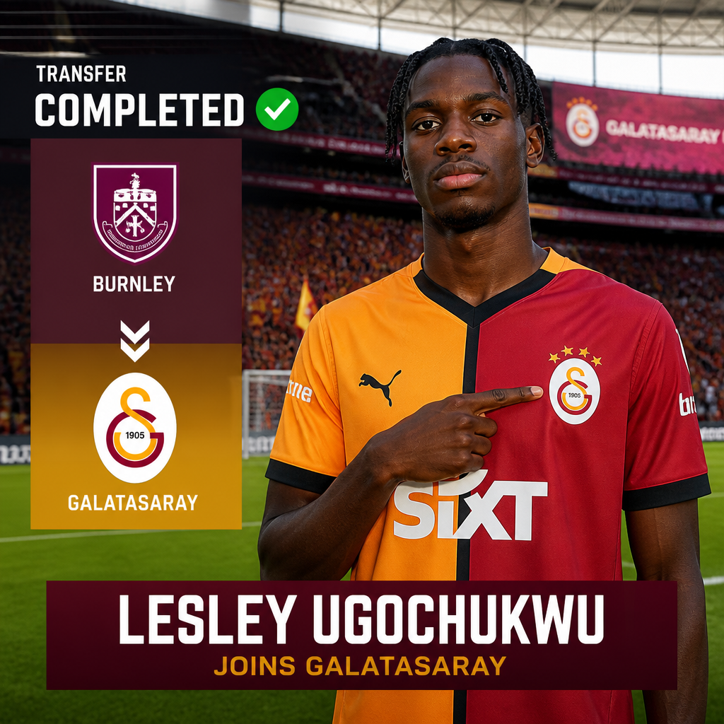 Lesley Ugochukwu: France-Nigeria midfielder joins Galatasaray on loan from Burnley Lesley Ugochukwu: France-Nigeria midfielder joins Galatasaray on loan from Burnley