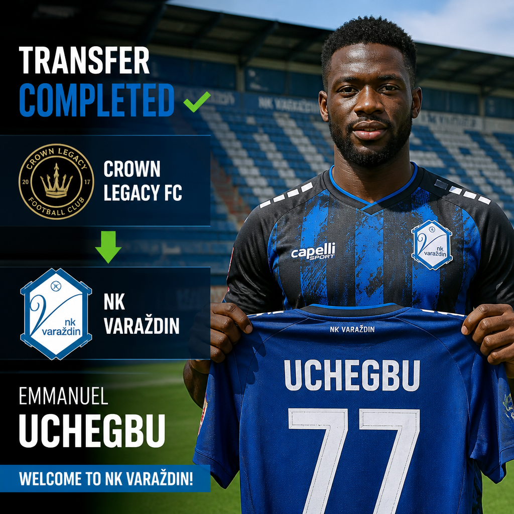 Emmanuel Uchegbu: Nigerian winger joins NK Varazdin on loan from Crown Legacy FC Emmanuel Uchegbu: Nigerian winger joins NK Varazdin on loan from Crown Legacy FC