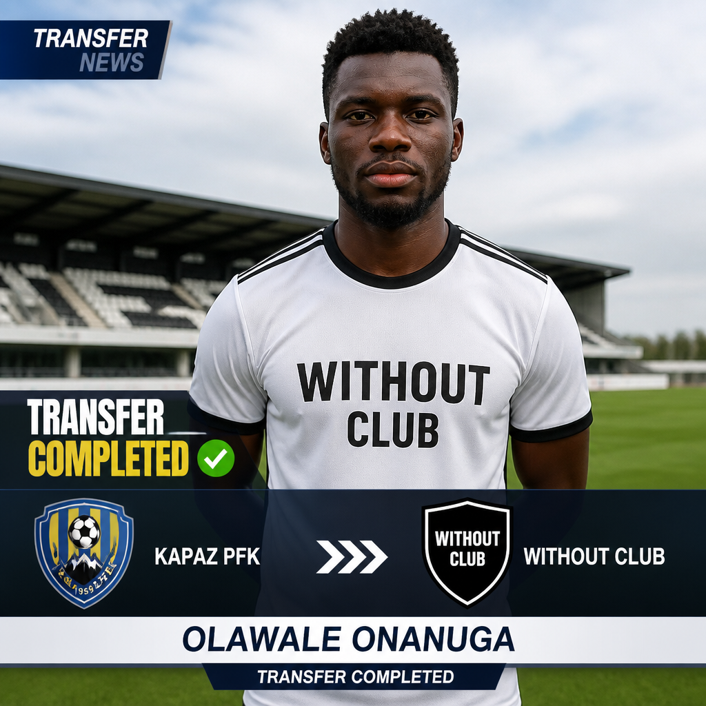 Olawale Onanuga: Nigerian midfielder leaves Kapaz PFK to become a free agent