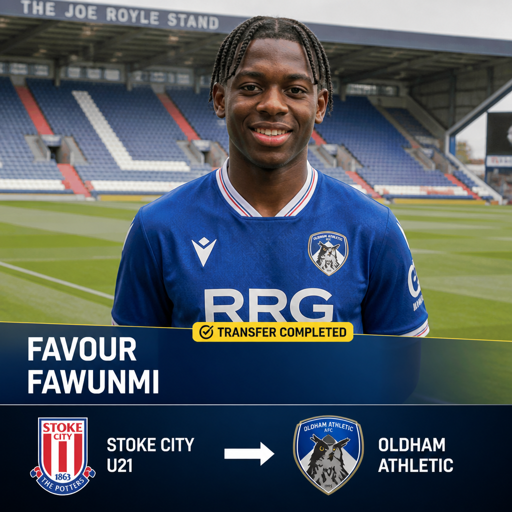Favour Fawunmi seals loan switch to Oldham Athletic from Stoke U21