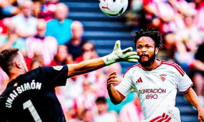 Chidera Ejuke scores as Sevilla beat 10-man Athletic Bilbao in LaLiga