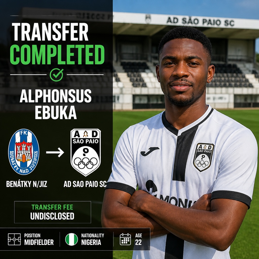 Nigeria midfielder Alphonsus Ebuka joins AD Sao Paio SC on free transfer
