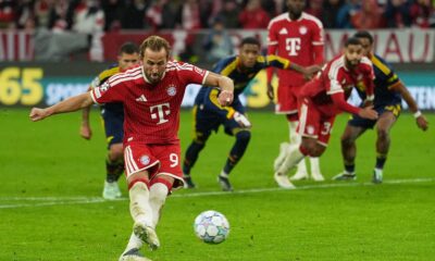 Kane strikes twice as Bayern Munich punish Arsenal after Timber handball