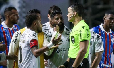 Neymar sent off after covering his mouth in heated Santos confrontation