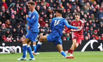 Liverpool race into lead as Brighton lose Ferdi Kadioglu to early injury