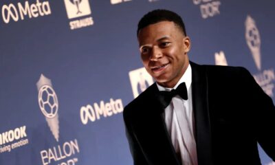 Kylian Mbappe handed miniature Ballon d’Or after missing out to Harry Kane