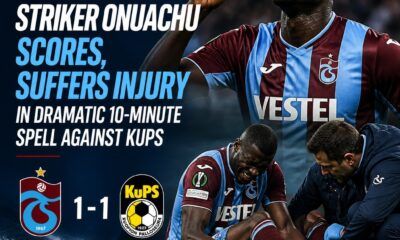 Paul Onuachu scores before suffering injury in 10-minute Trabzonspor spell