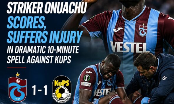 Paul Onuachu scores before suffering injury in 10-minute Trabzonspor spell
