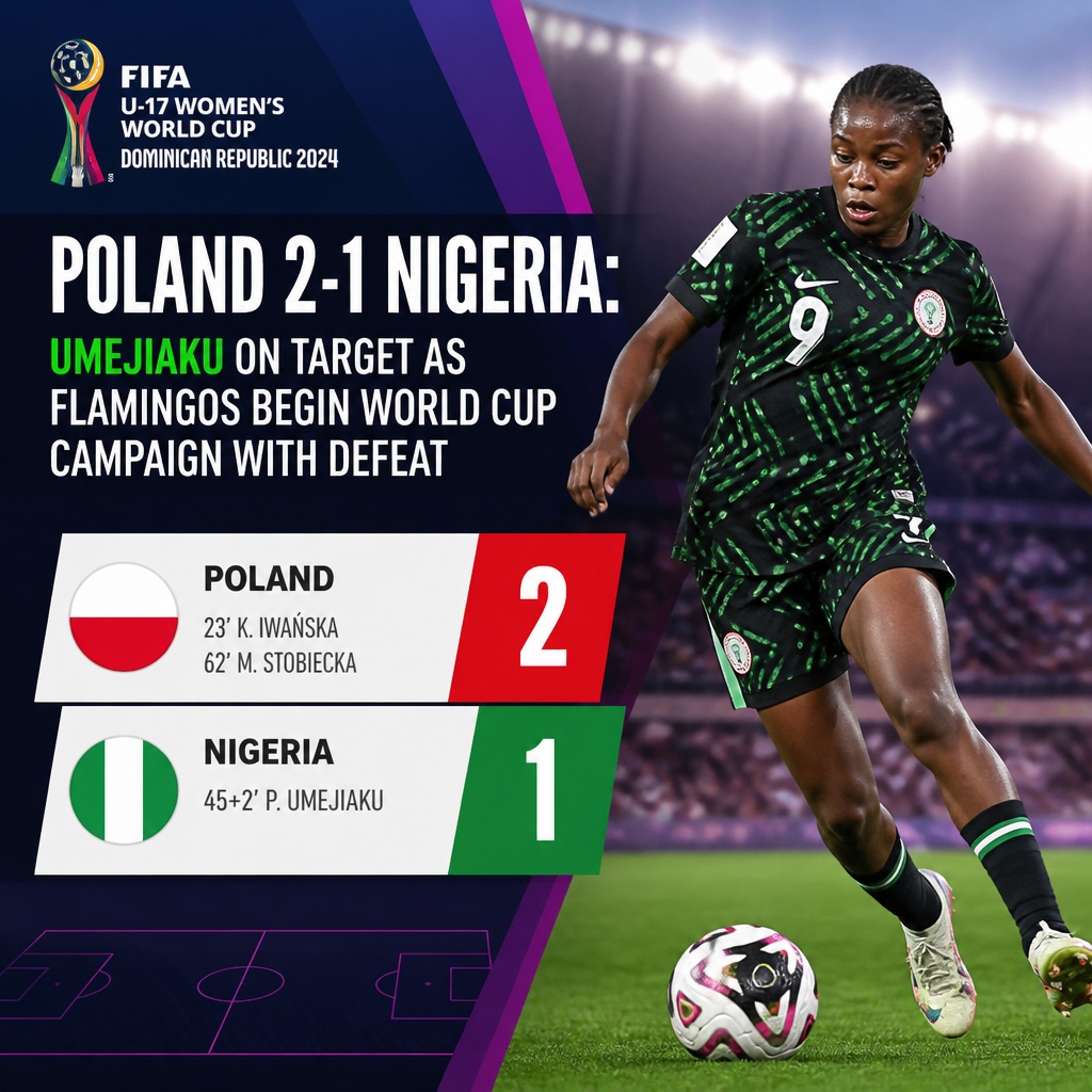 Nigeria’s Flamingos suffer opening defeat to Poland at U-17 Women’s World Cup