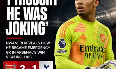 Emerson Nwaneri becomes emergency goalkeeper in Arsenal win over Tottenham Hotspur
