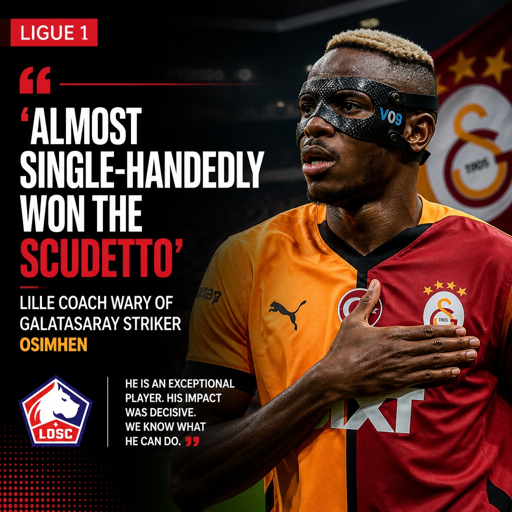 Lille boss Davide Ancelotti says team effort needed to contain Galatasaray’s Victor Osimhen