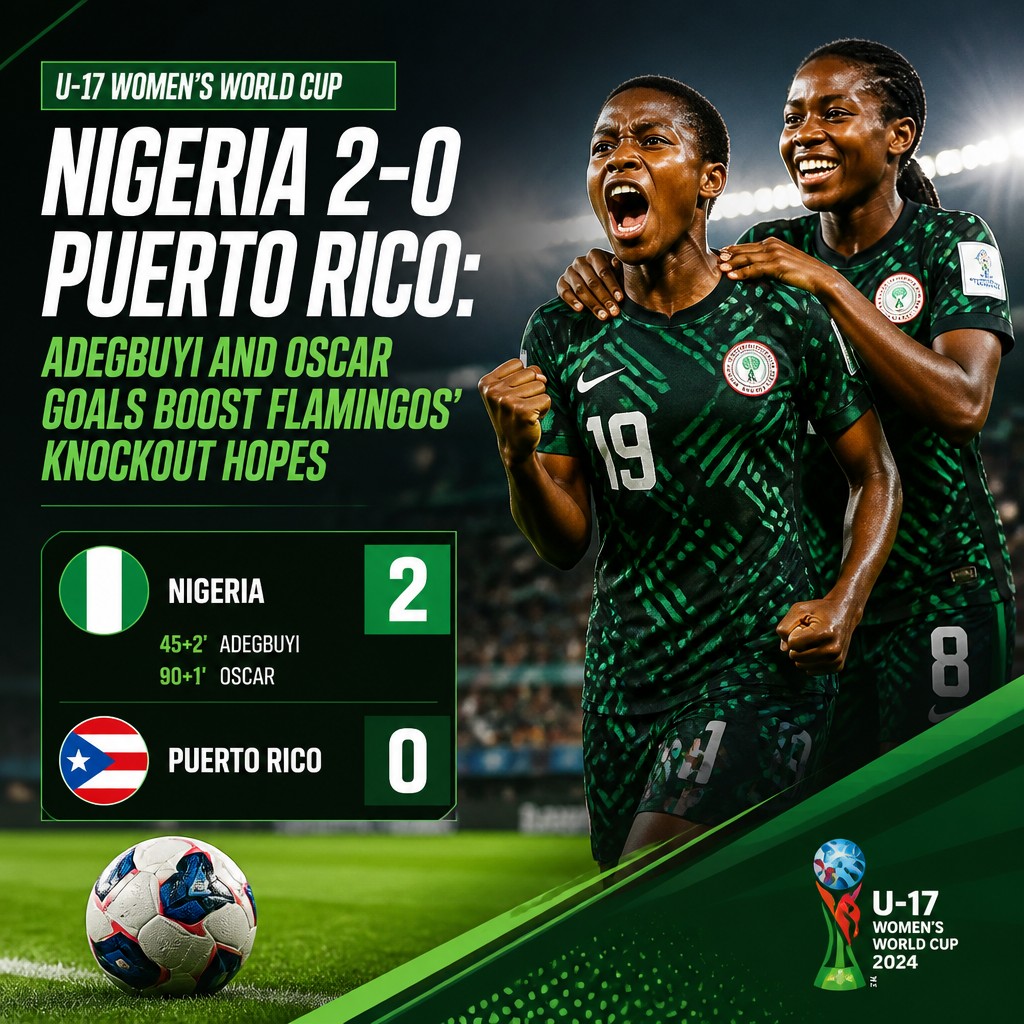 Nigeria 2-0 Puerto Rico: Flamingos revive World Cup knockout hopes Nigeria 2-0 Puerto Rico: Flamingos revive World Cup knockout hopes