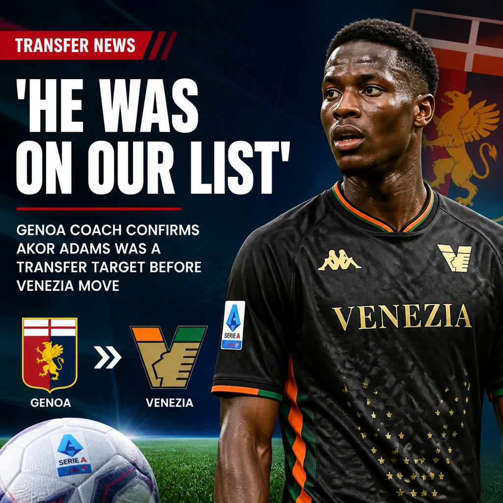 Genoa considered Akor Adams before Venezia record transfer, says Daniele De Rossi Genoa considered Akor Adams before Venezia record transfer, says Daniele De Rossi