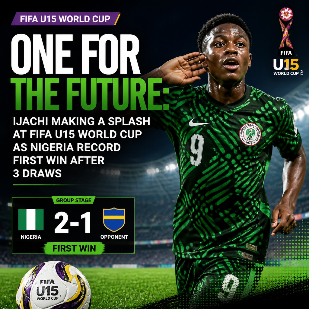 Nigeria’s Ijachi inspires first Fifa U15 World Cup win after three draws Nigeria’s Ijachi inspires first Fifa U15 World Cup win after three draws